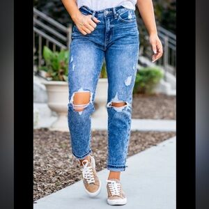 ‼️ BOGO Arizona Jean Company Women's High Rise Distressed Blue Jeans